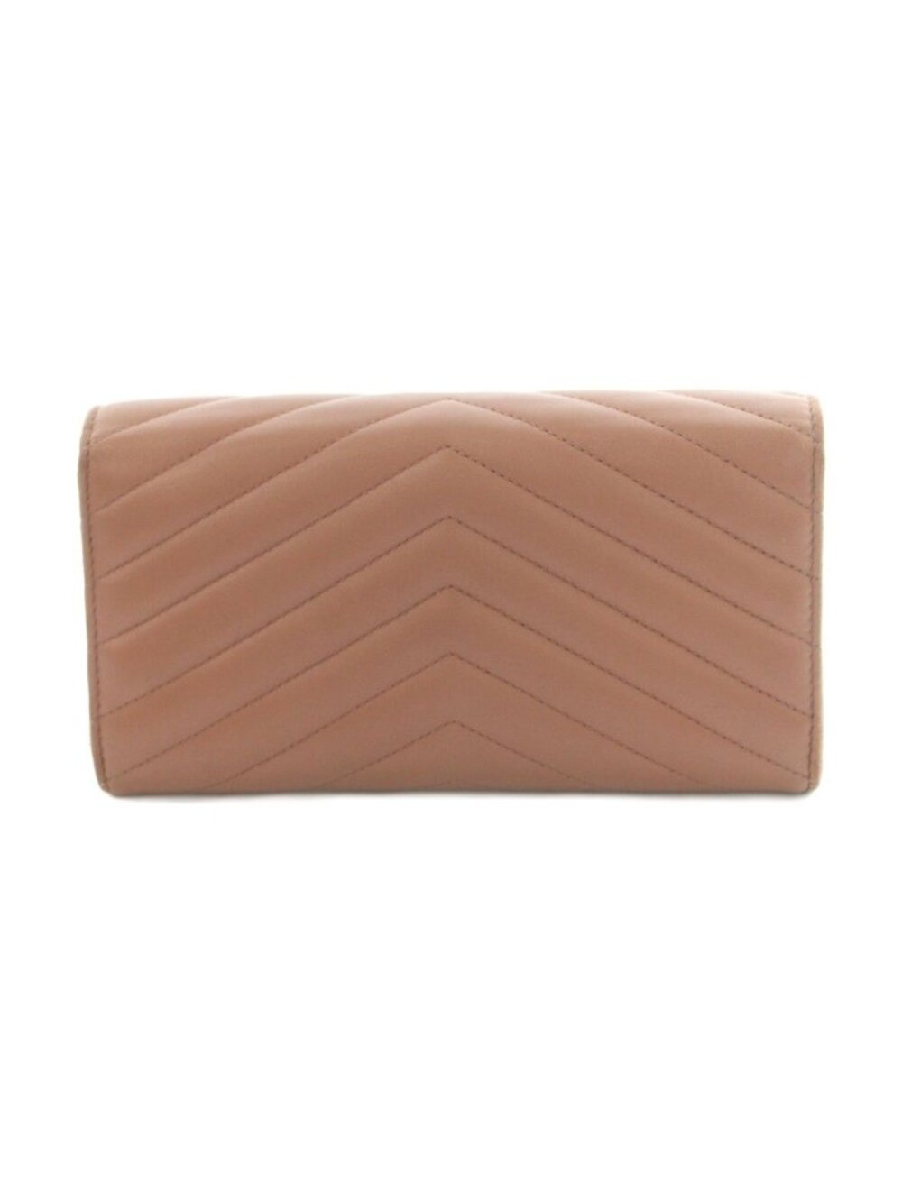 Saint Laurent Paris Cassandralogo Stitch Wallet Coin Purse Flap Lambskin Brown - Picture 2 of 8